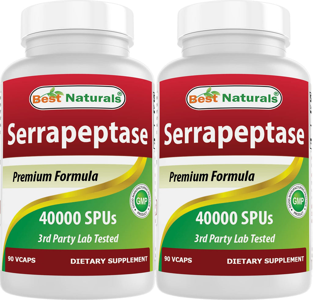 Best Naturals Serrapeptase 40000 SPUs 90 Vegetarian Capsules