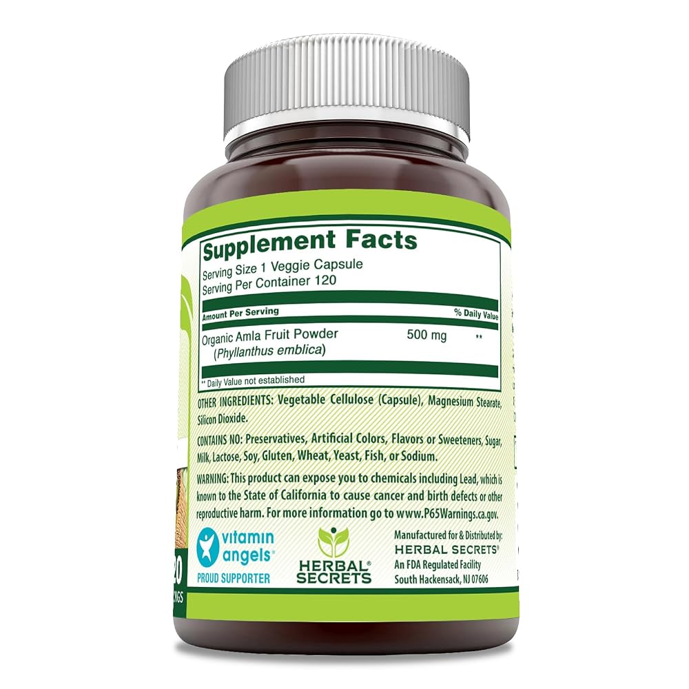 Herbal Secrets Amla 500 Mg Veggie Capsules (Made with Natural Amla)