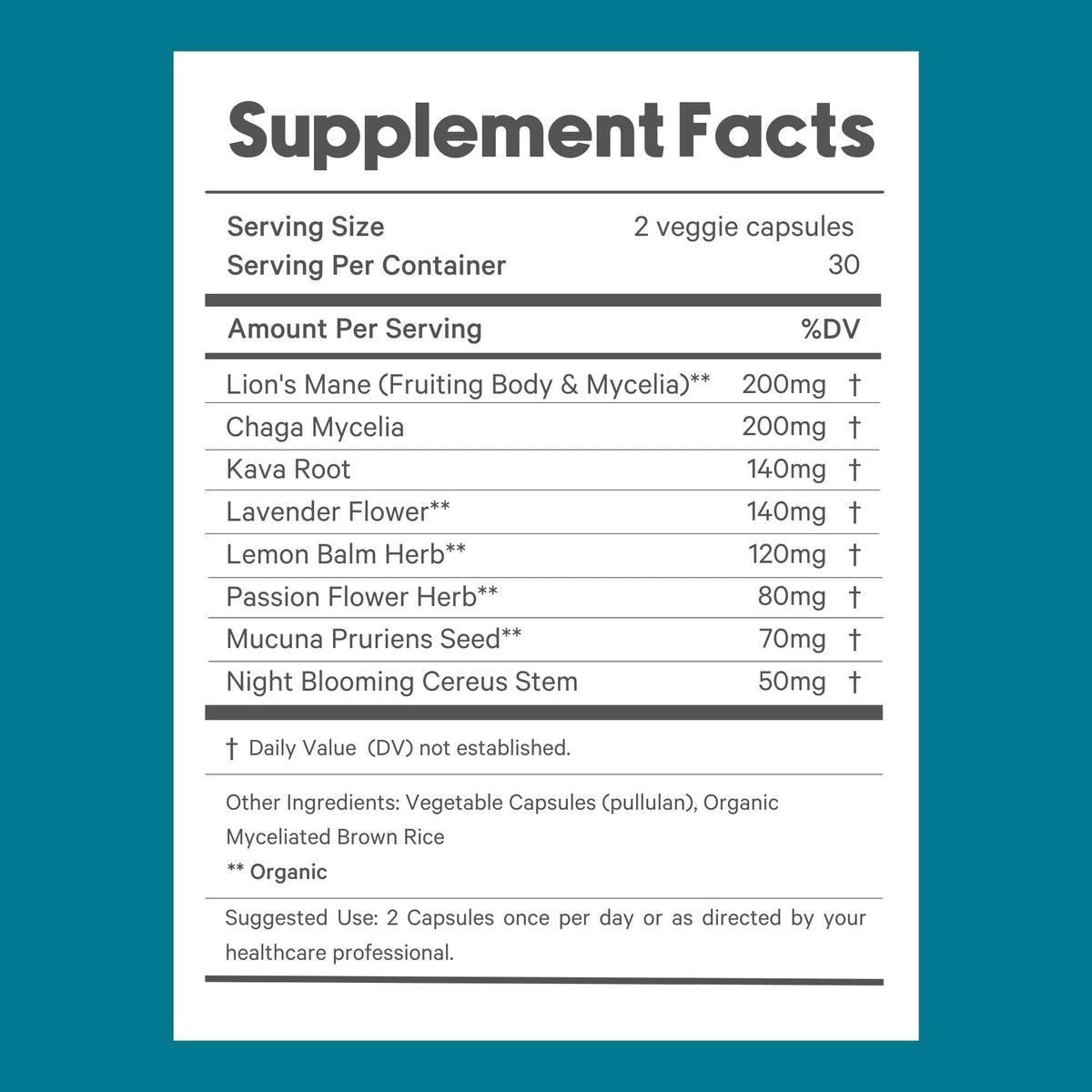 LyfeFuel Adaptogen Blend for Relaxation & Mood Support - 60 Vegan Capsules - image 7