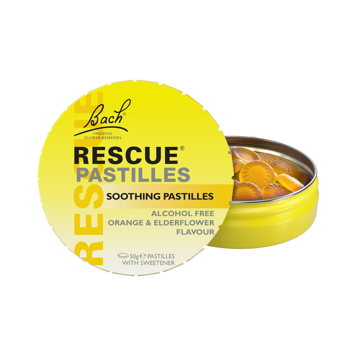 RESCUE Pastilles Orange Elderflower Stress Relief - 35 Count