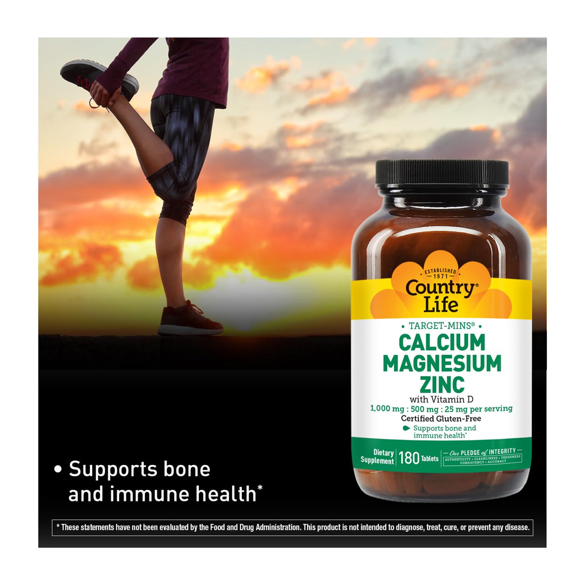 Country Life Target Mins Calcium-Magnesium Zinc with Vitamin D