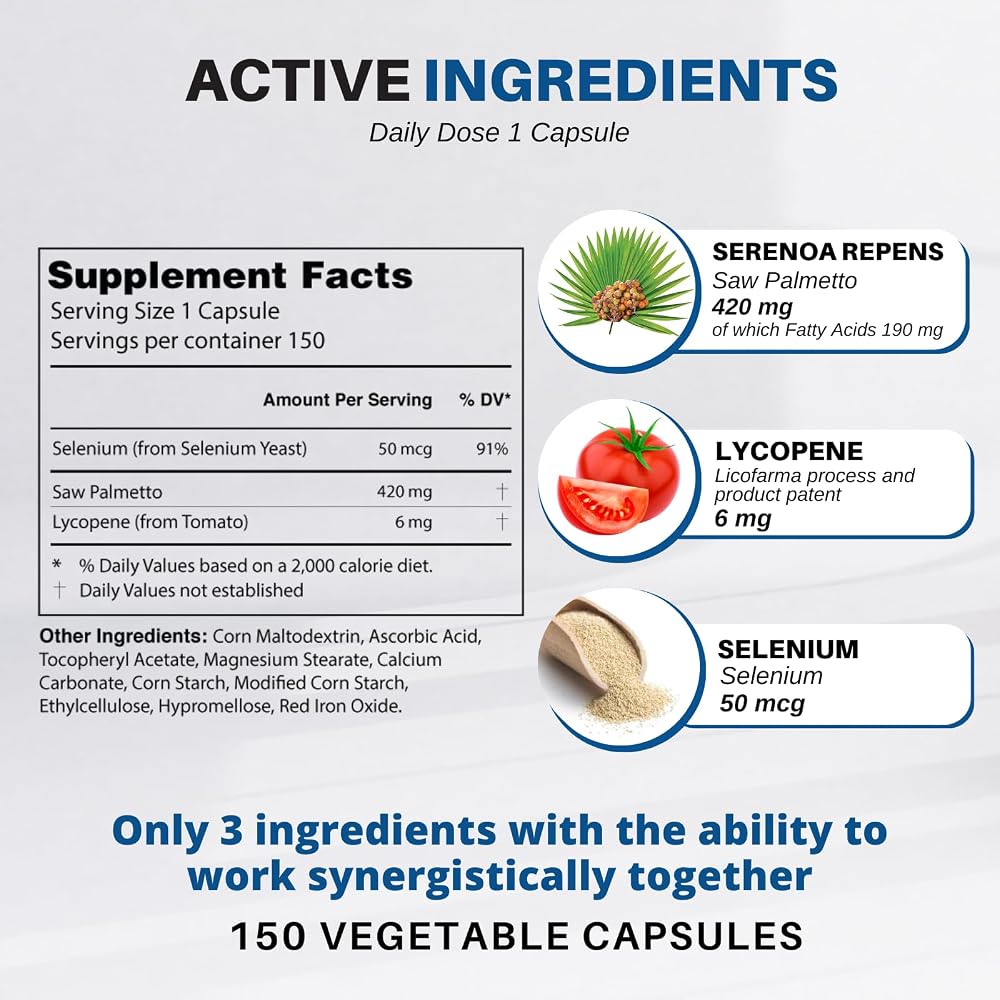 Licofarma Health Prostate Plus Saw Palmetto - 150 Vegetable Capsules - image 3
