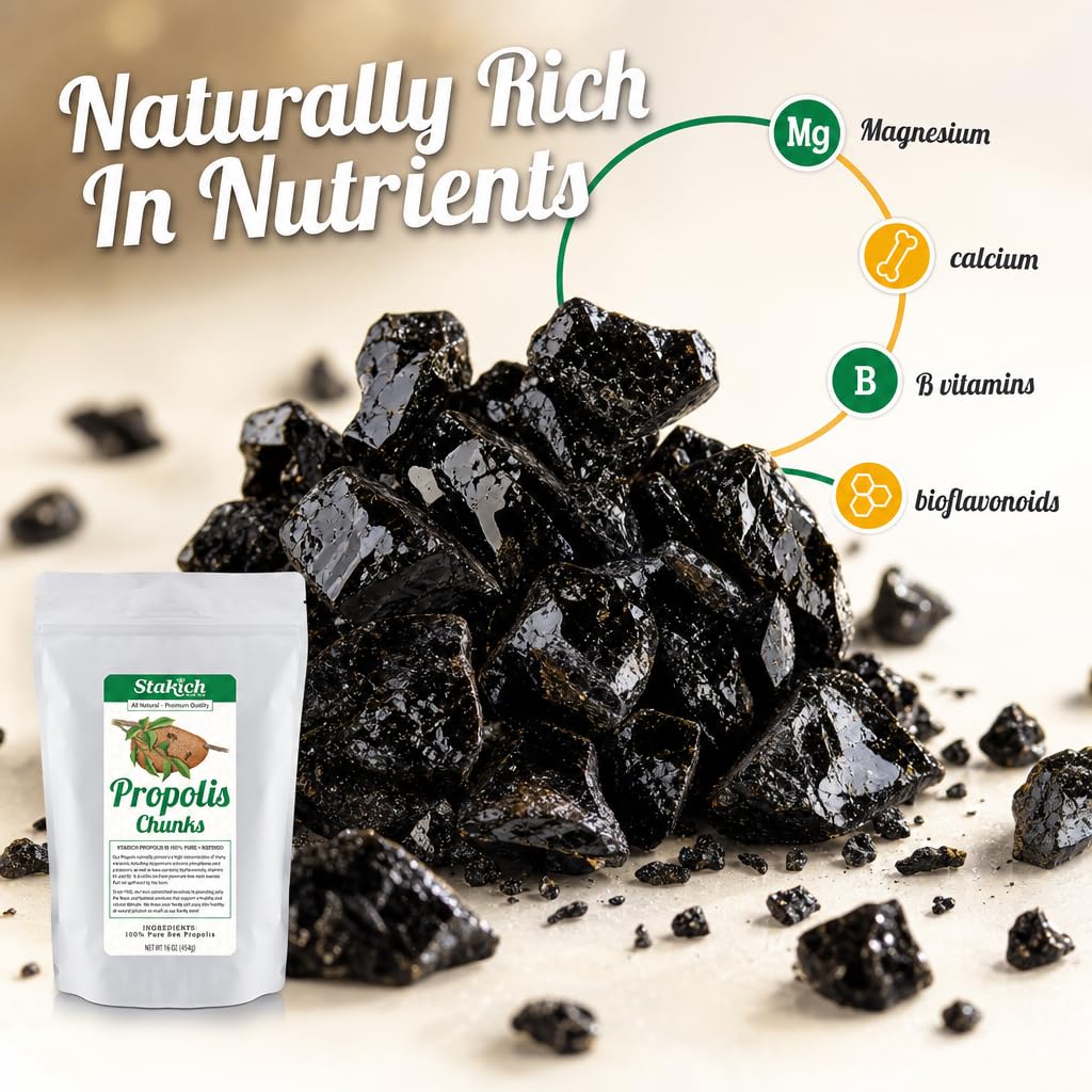 Stakich Pure Propolis Chunks - 100% Pure, All Natural