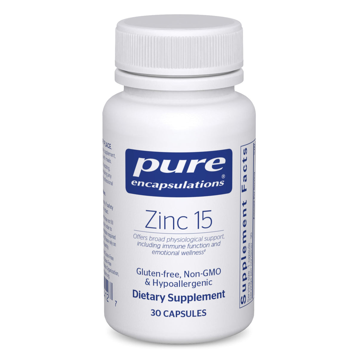 Pure Encapsulations Zinc 15 mg - 30 Capsules