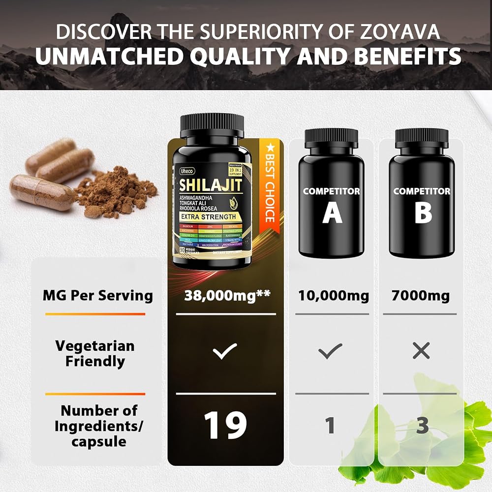 Uheco 19-in-1 Shilajit Capsules for Men & Women - 90 Count - image 4