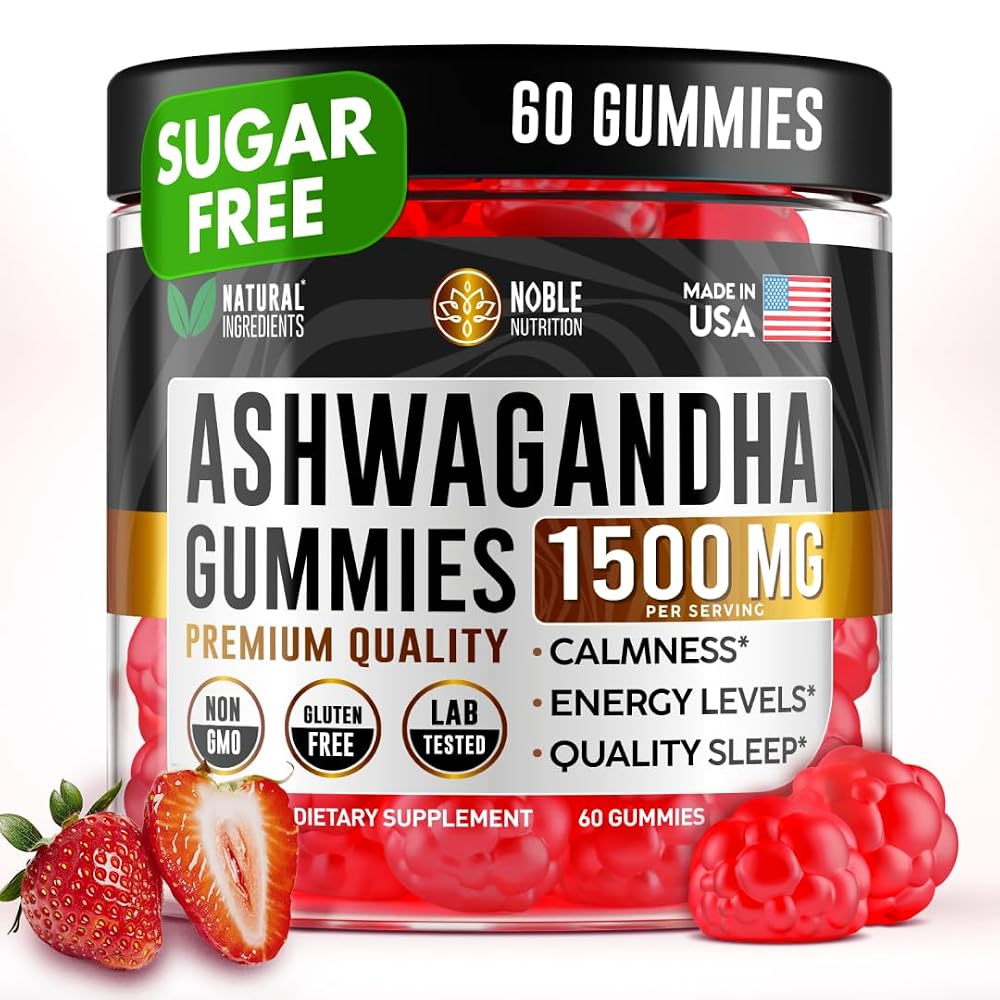 NOBLE NUTRITION Ashwagandha Gummies - Sugar Free & Vegan Ashwagandha