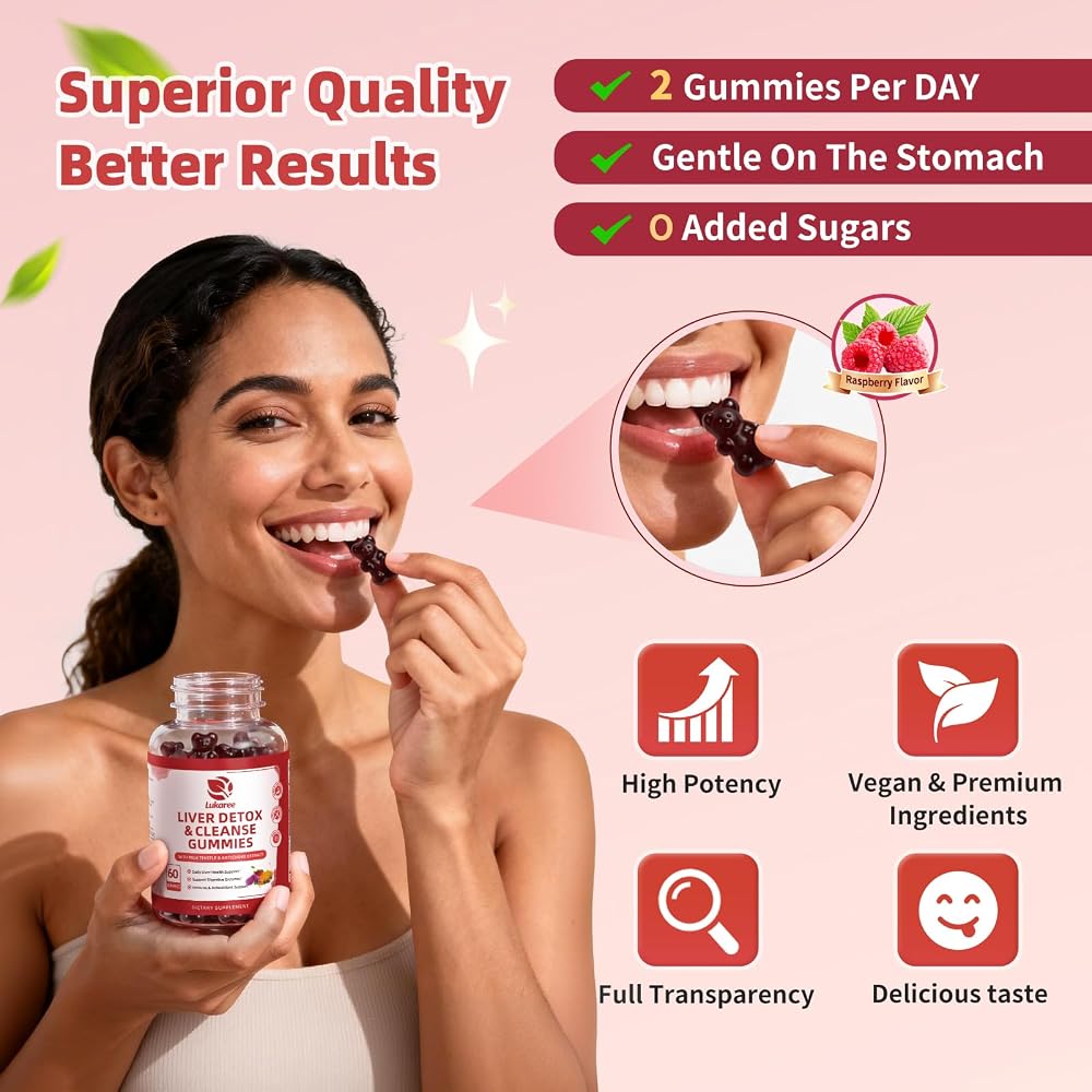 Lukaree Liver Cleanse Detox & Repair Gummies - 120 Count - image 7