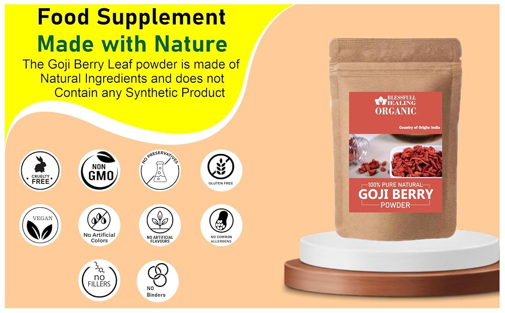 Blessfull Healing Organic Goji Berry Powder 100% Pure Natural 200