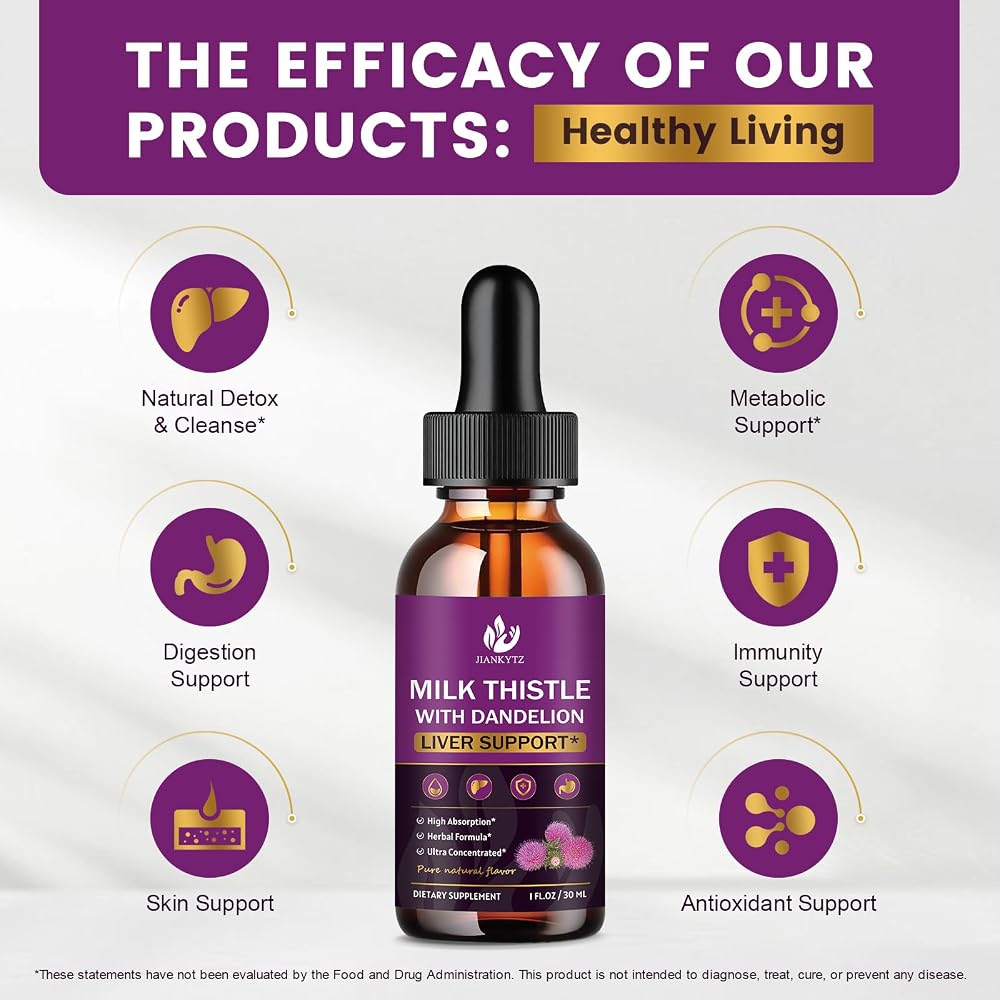 JIANKYTZ Milk Thistle Supplement for Liver Cleanse Detox & Repair