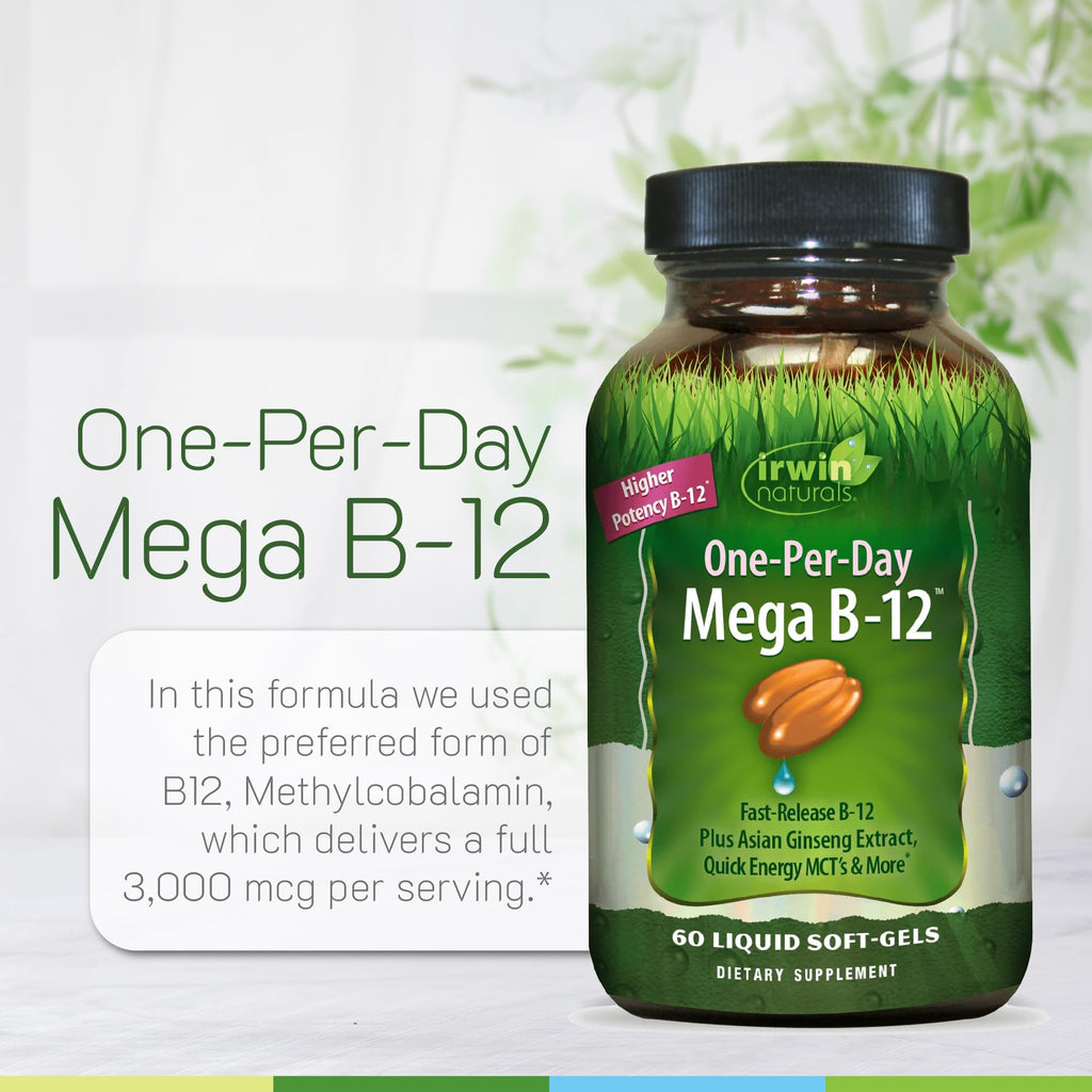 Irwin Naturals Quick Release B-12 Cellular Energy Support - 120 Softgels - image 5