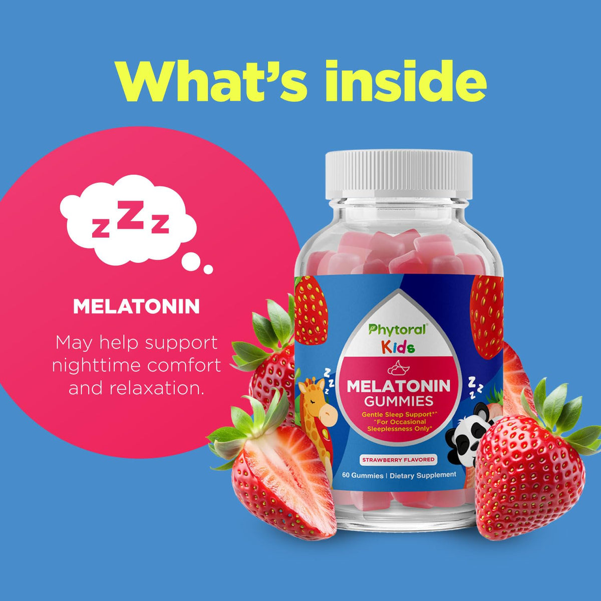 Phytoral Kids Melatonin 1mg Gummies for Sleep - 60 Count - image 3
