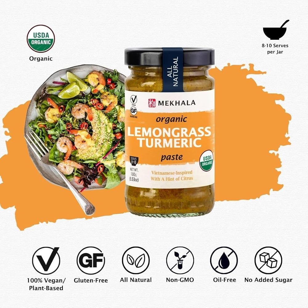 Mekhala Organic Lemongrass Turmeric Curry Paste - 3x3.5oz - image 2