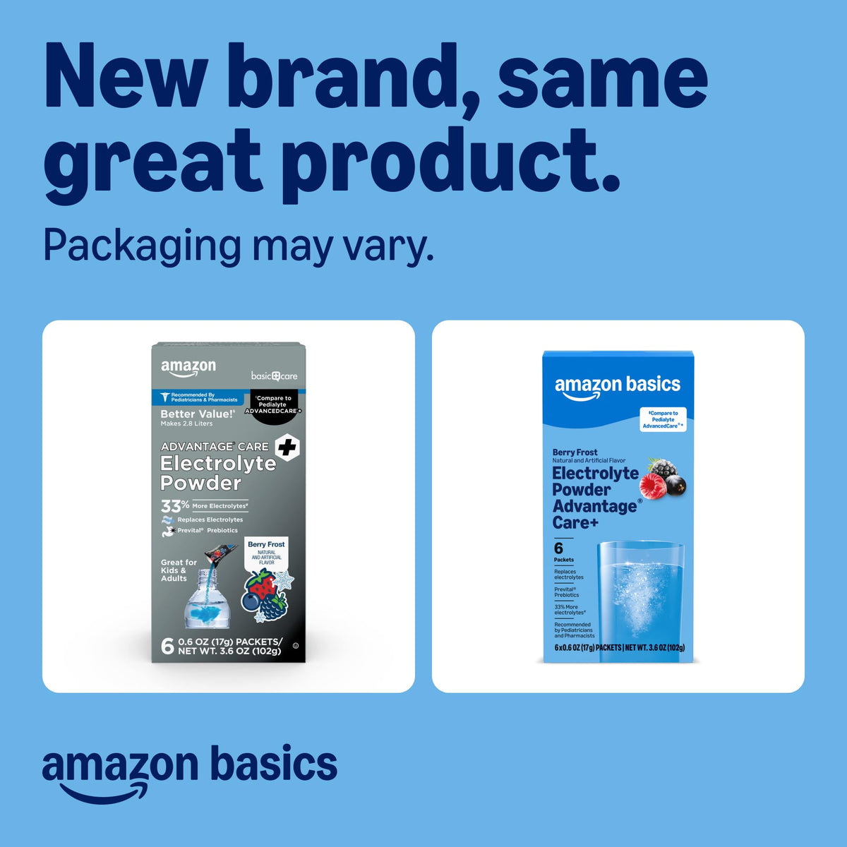 Amazon Basics Advantage Care Electrolyte Powder Packets - 6 Count - image 2