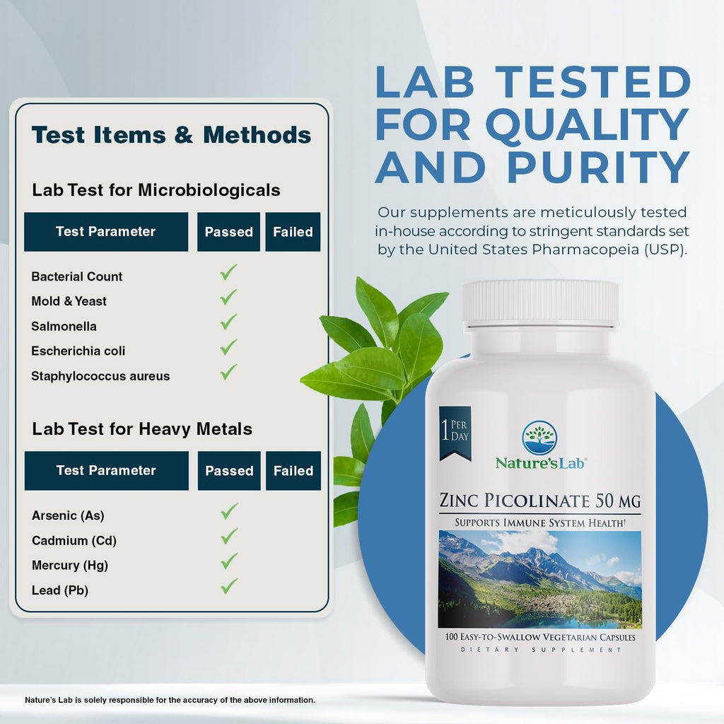 Nature's Lab Zinc Picolinate 50mg - 100 Capsules - image 3