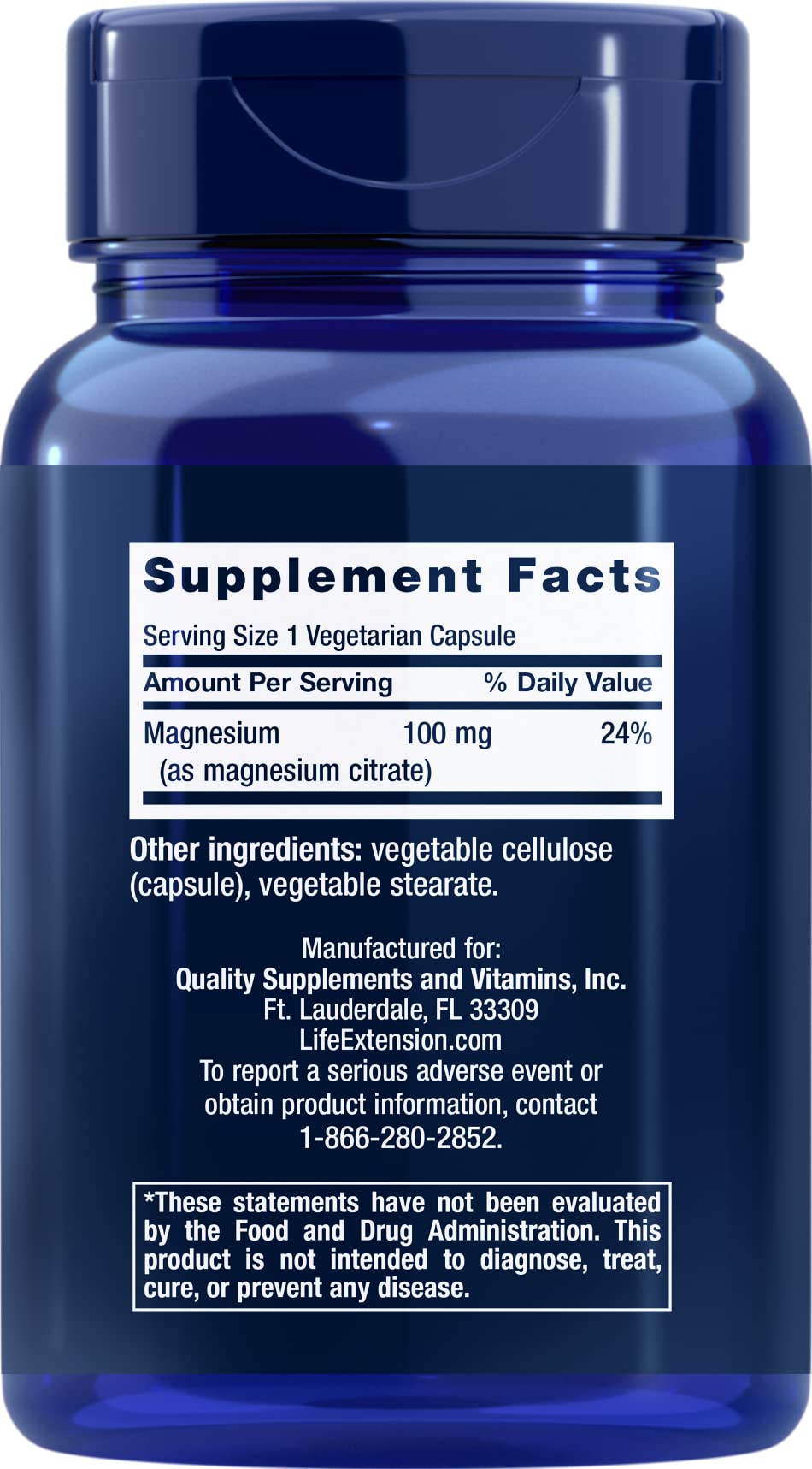 Life Extension Magnesium Citrate 100 mg - 200 Capsules - image 2