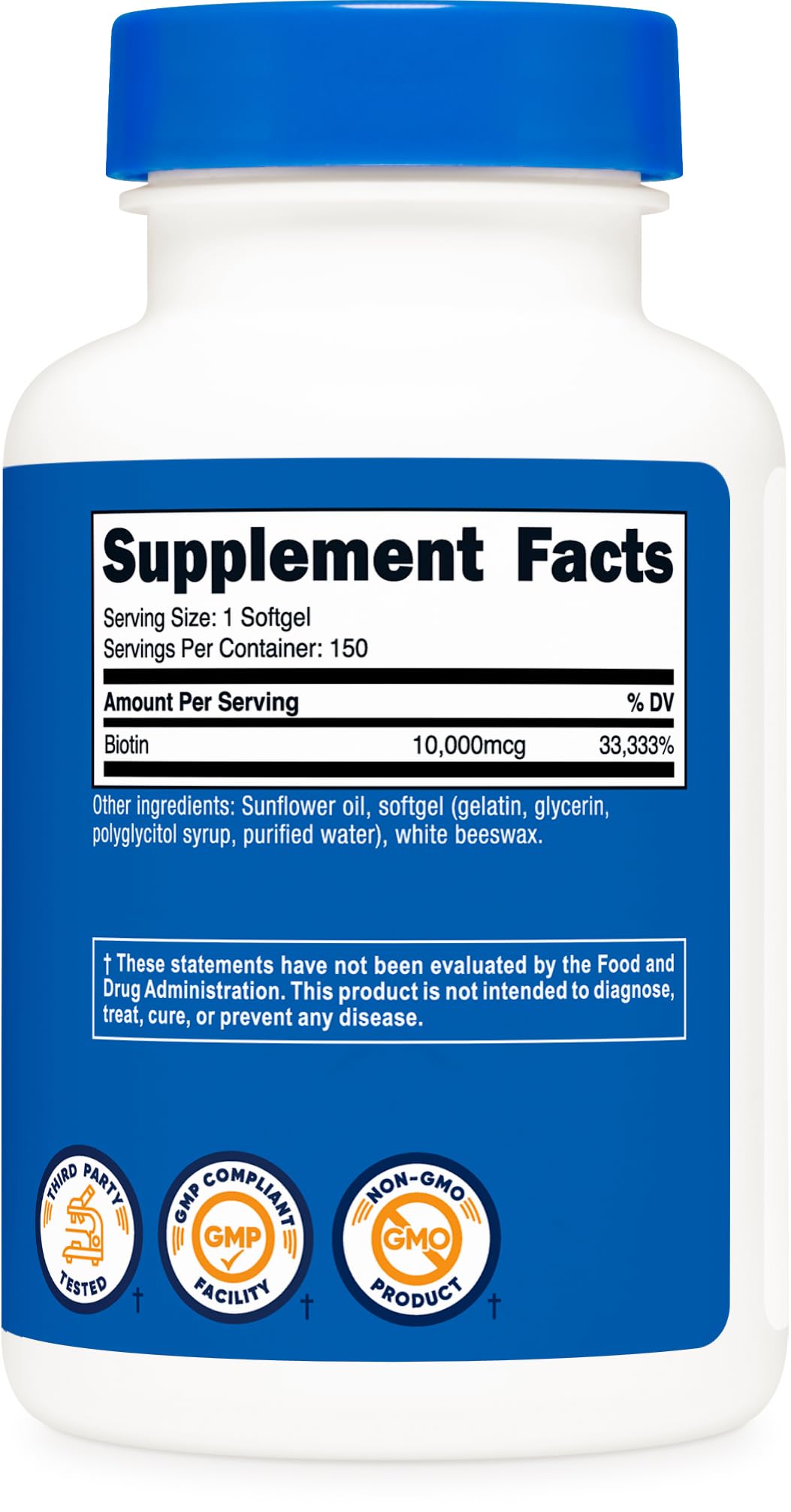 Nutricost Biotin 10,000 mcg - 150 Softgels - image 5