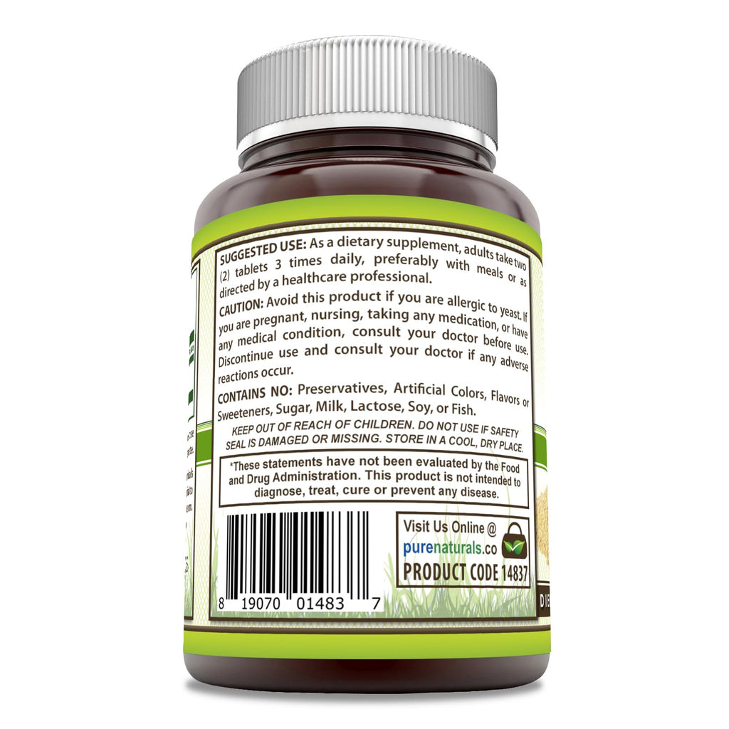 Pure Naturals Brewer's Yeast Supplement 1500 mg - 240 Tablets - image 3