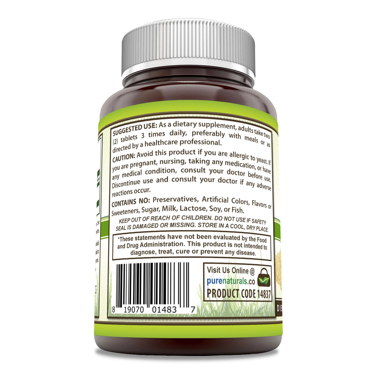 Pure Naturals Brewer's Yeast Supplement 1500 mg - 240 Tablets - image 3