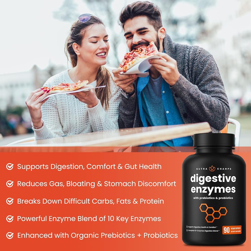NutraChamps Digestive Enzymes with Probiotics for Bloating - 90 Capsules - image 5