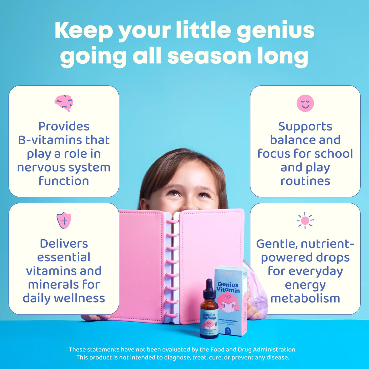 JoySpring Genius Vitamin Kids B Complex Drops with Elderberry - 30 Servings - image 5