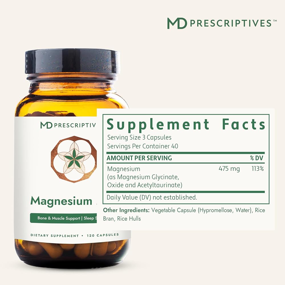 MD Prescriptives Magnesium MD Glycinate 475 mg - 120 Capsules - image 2