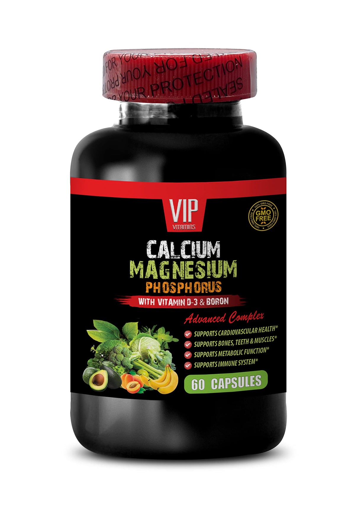 VIP Supplements Calcium Magnesium Supplement with Vitamin D-3 - 60 Capsules