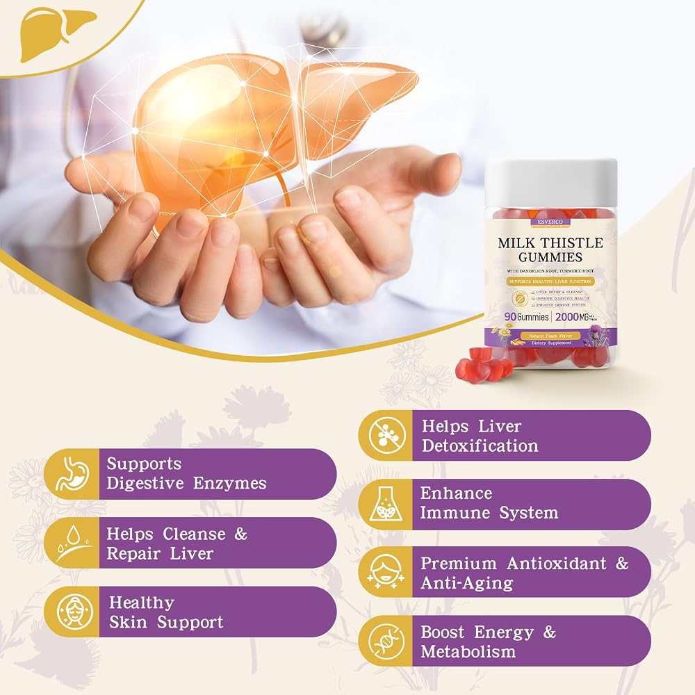 esverco Milk Thistle Gummies with 2000MG Extract