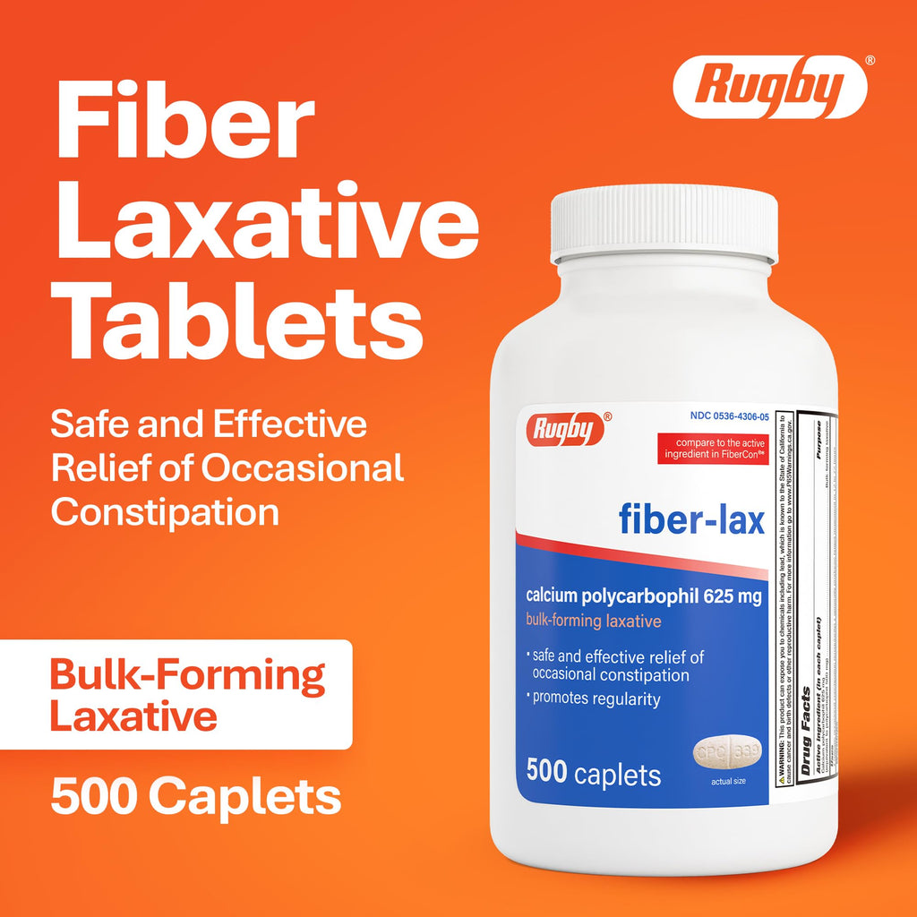 Rugby Fiber-Lax Tablets 625 mg - 500 Tablets - image 4