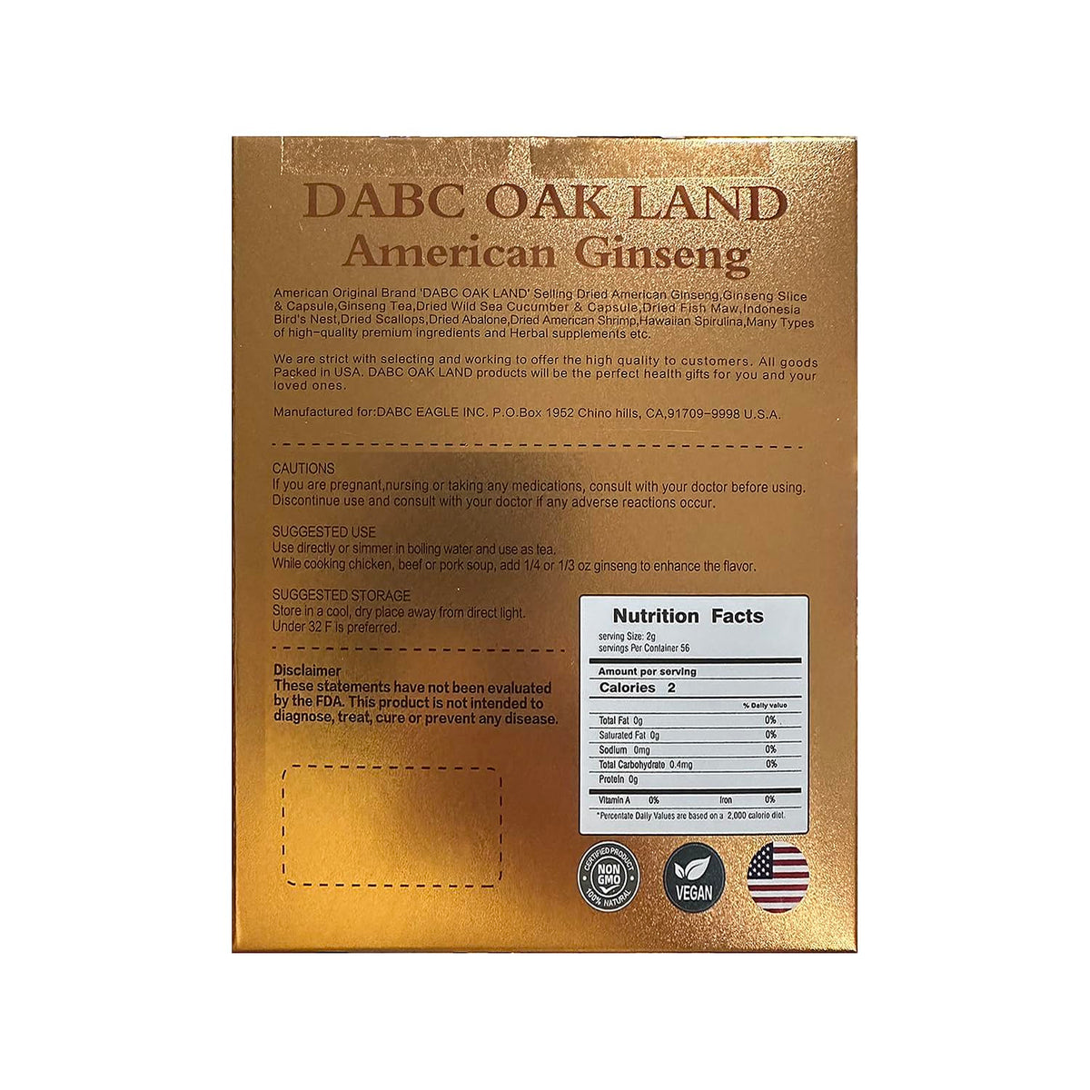 DABC OAK LAND Premium America Ginseng - Natural Energy Booster