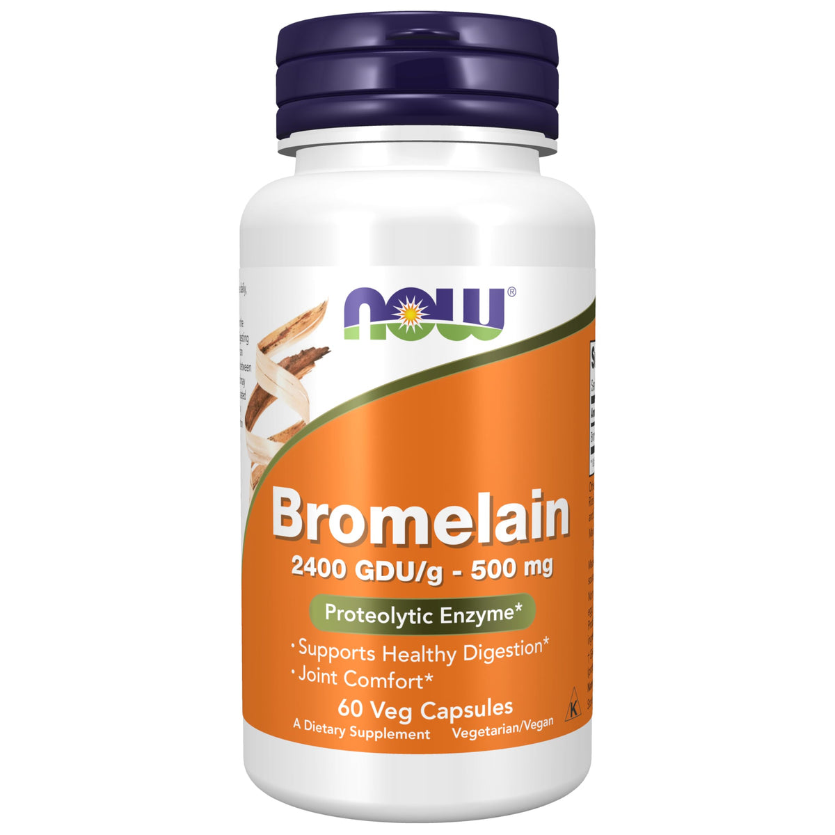 NOW Bromelain 2400 GDU/g 500 mg - 60 Vegetarian Capsules