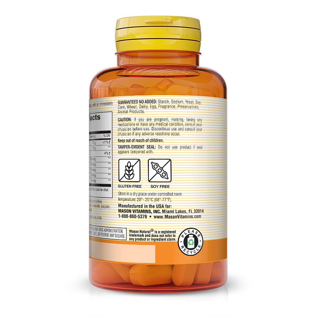 MASON NATURAL Papaya Digestive Enzyme Complex - 300 Chewables - image 3