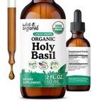 Wild & Organic Holy Basil Tincture - Organic Holy Basil Leaf Liquid