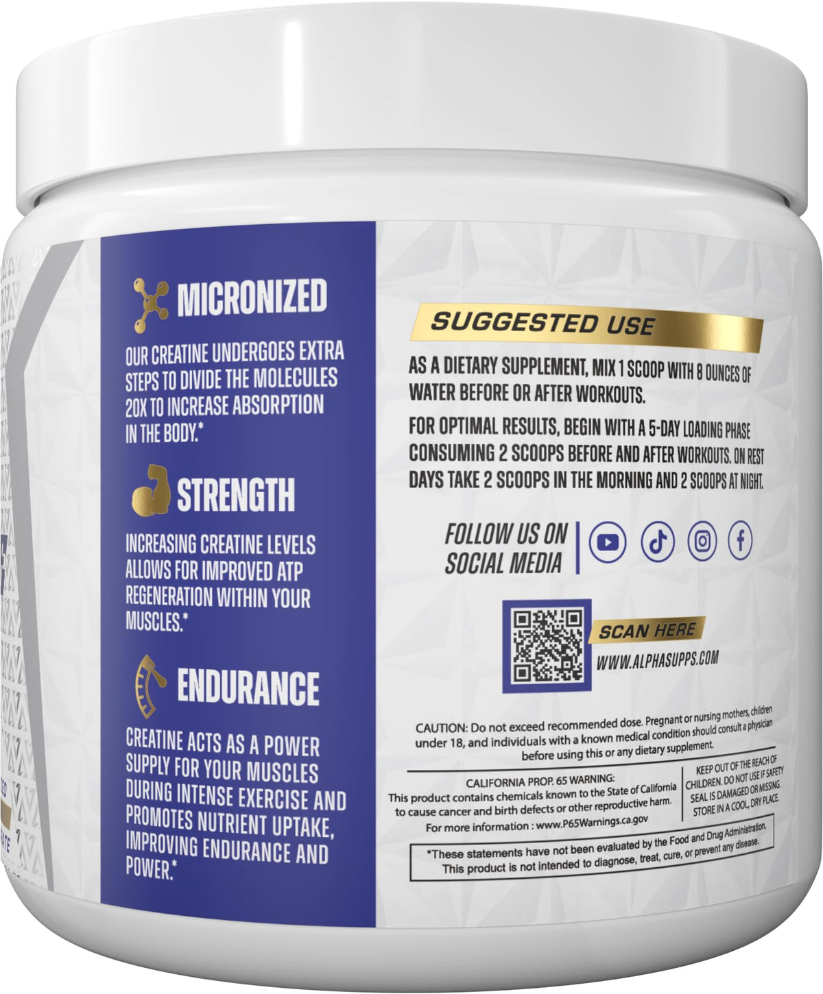 Alpha Supps Alpha Creatine Monohydrate Powder - 300g - image 3