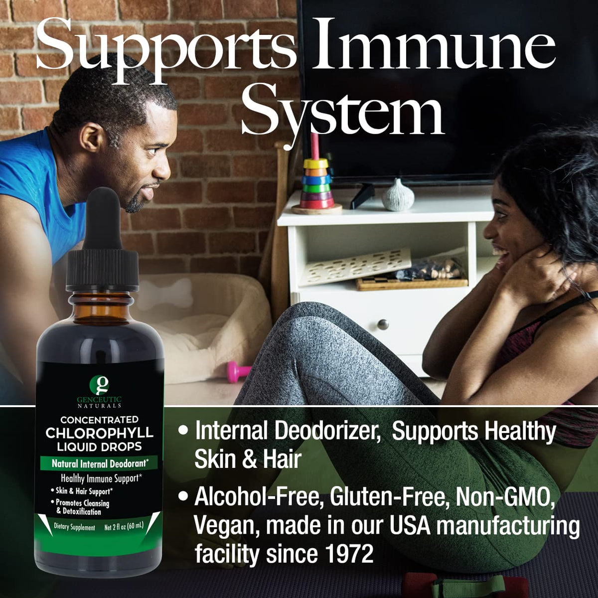 Genceutic Naturals Liquid Chlorophyll Drops for Immune Support - 2oz - image 3