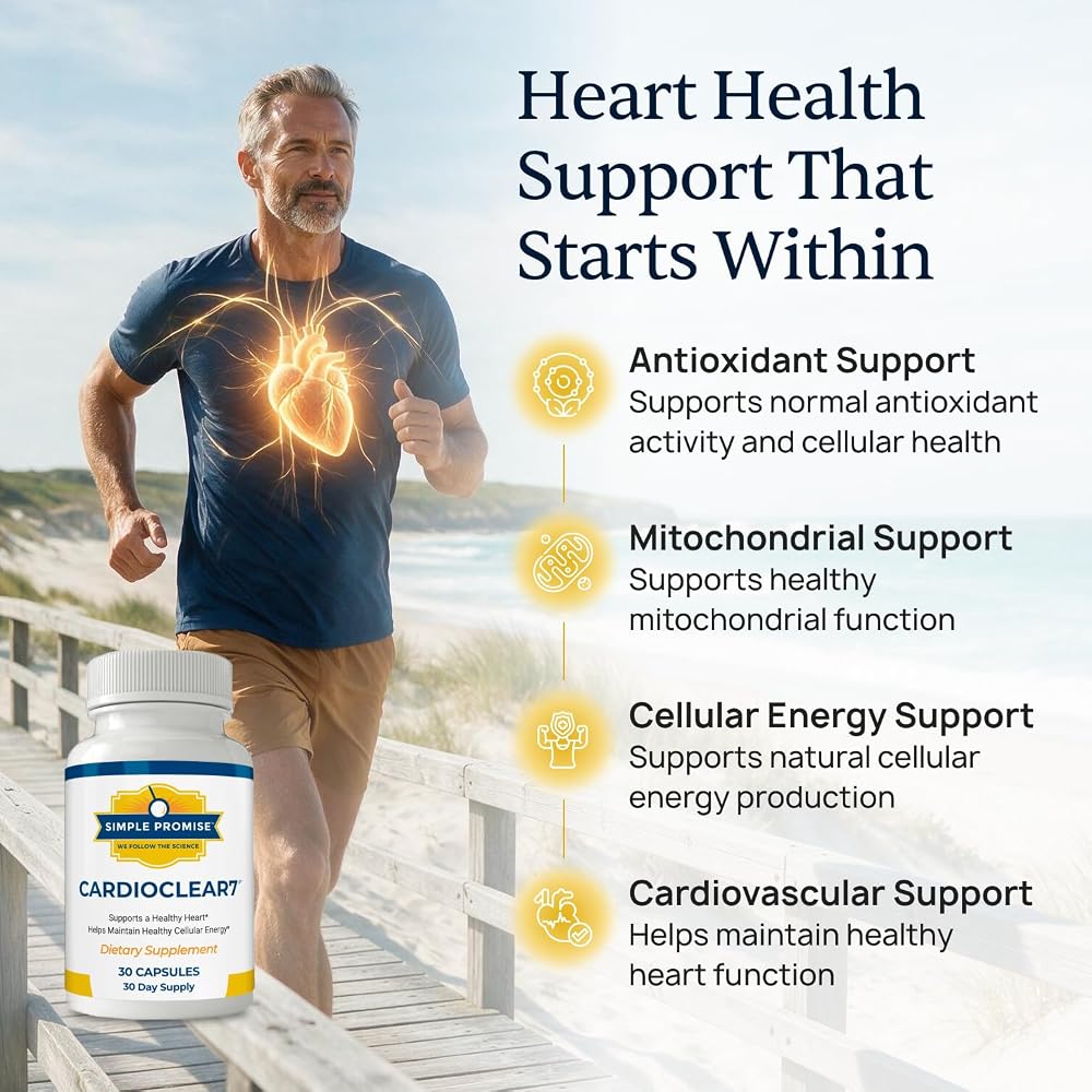 Simple Promise CardioClear7 - Coq10 PQQ Heart Supplement - Shilajit