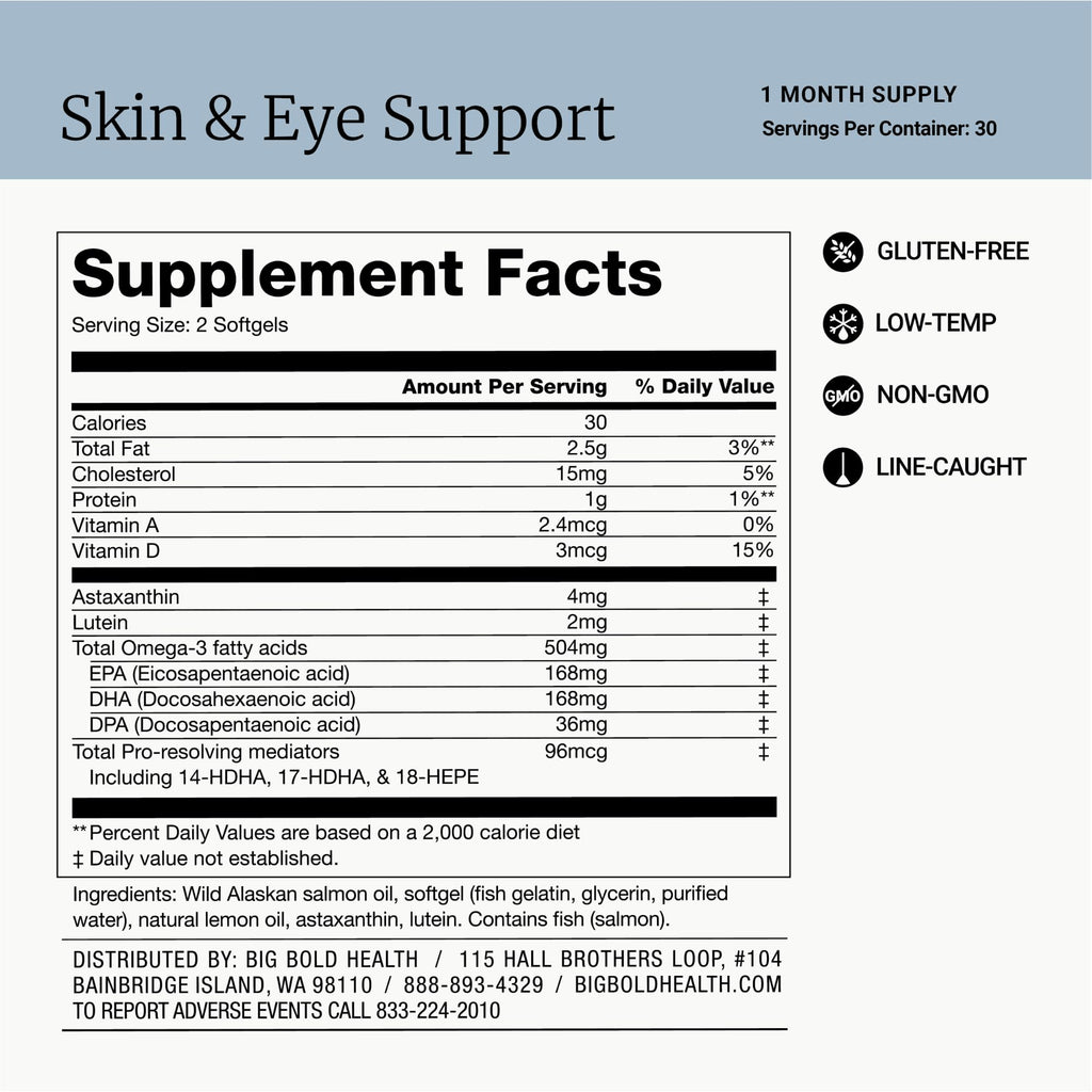 BIG BOLD HEALTH Omega-3 Complex Softgels Skin & Eye Support - 60 Softgels - image 5