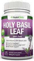 NutriONN Holy Basil Leaf Capsules 500mg Adaptogenic Herb - 120 Vegan Capsules