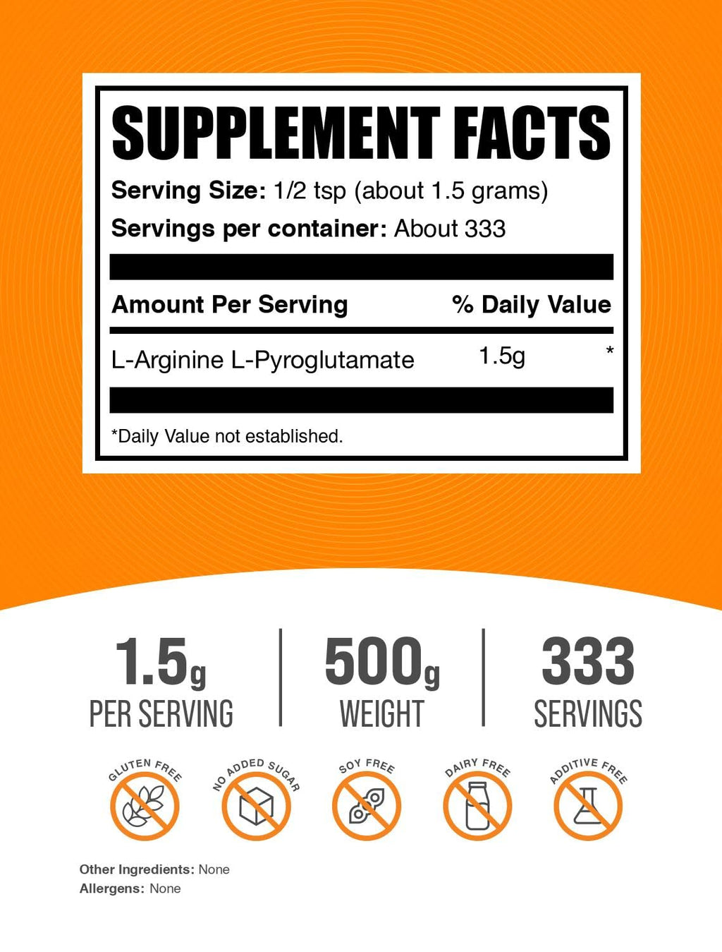BulkSupplements L-Arginine L-Pyroglutamate Powder - 500g - image 2