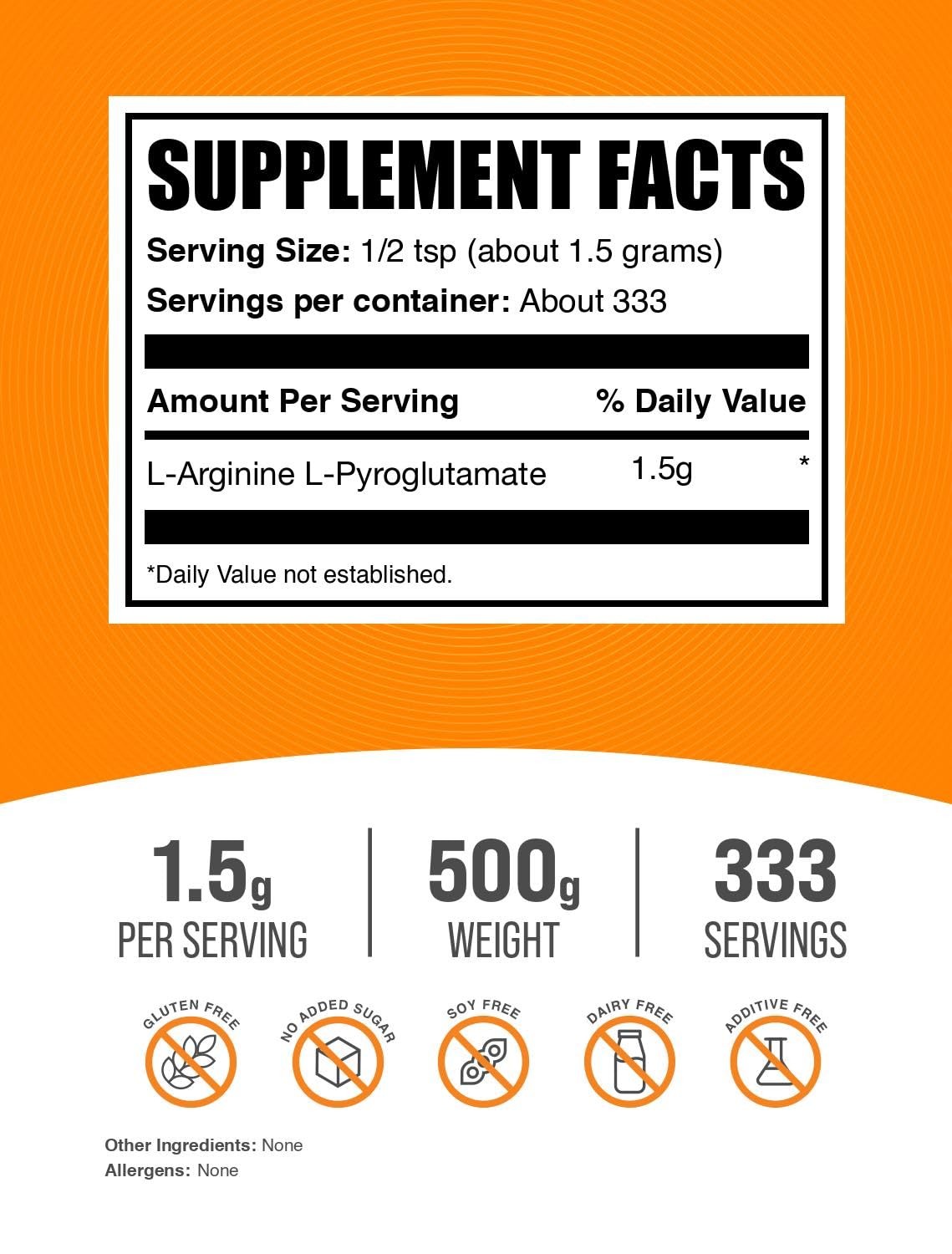 BulkSupplements L-Arginine L-Pyroglutamate Powder - 500g - image 2