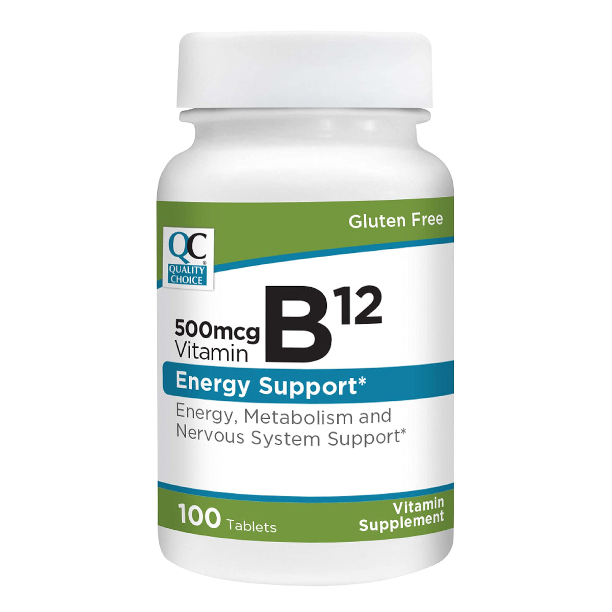 Quality Choice Vitamin B12 500 MCG Energy Support - 100 Tablets
