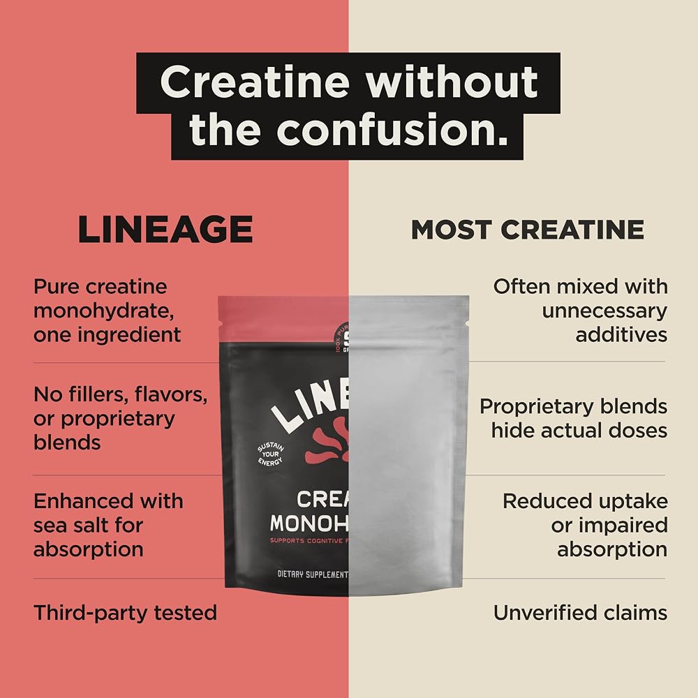 Lineage Provisions Creatine Monohydrate with Sea Salt - 90 Servings - image 4