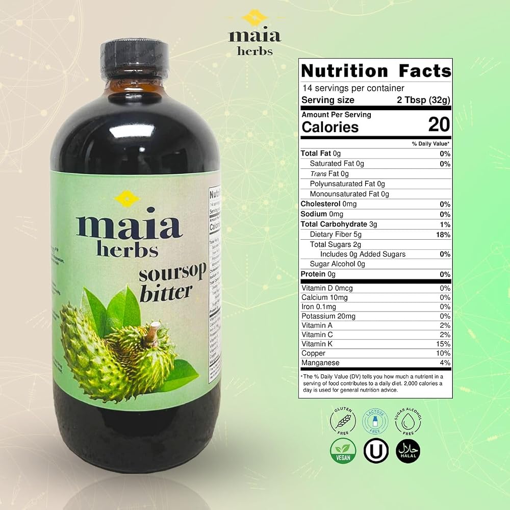 Maia Herbs Soursop Bitters Liquid - 16 Fl Oz - image 3
