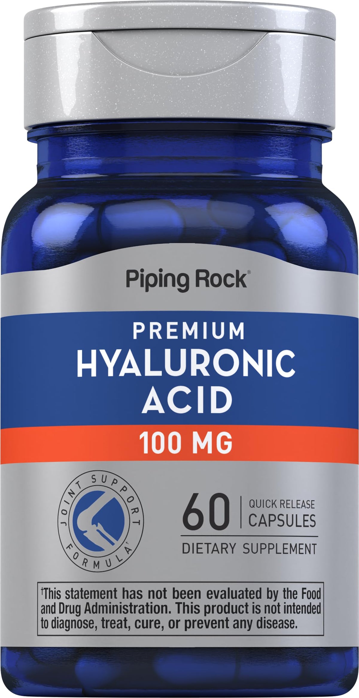 Piping Rock Hyaluronic Acid 100mg - 60 Capsules