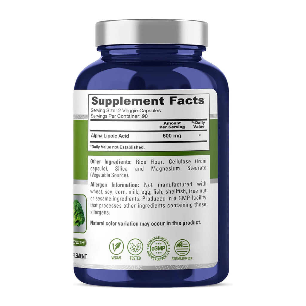 NusaPure Alpha Lipoic Acid 600mg Vegan - 180 Capsules - image 2