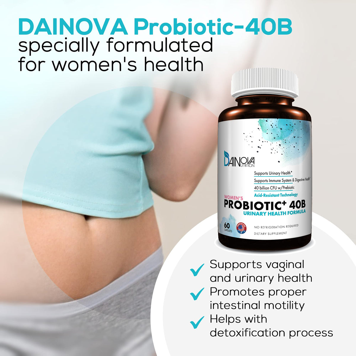 Dainova Nutrition Probiotics for Women 40B CFU - 60 Capsules - image 5