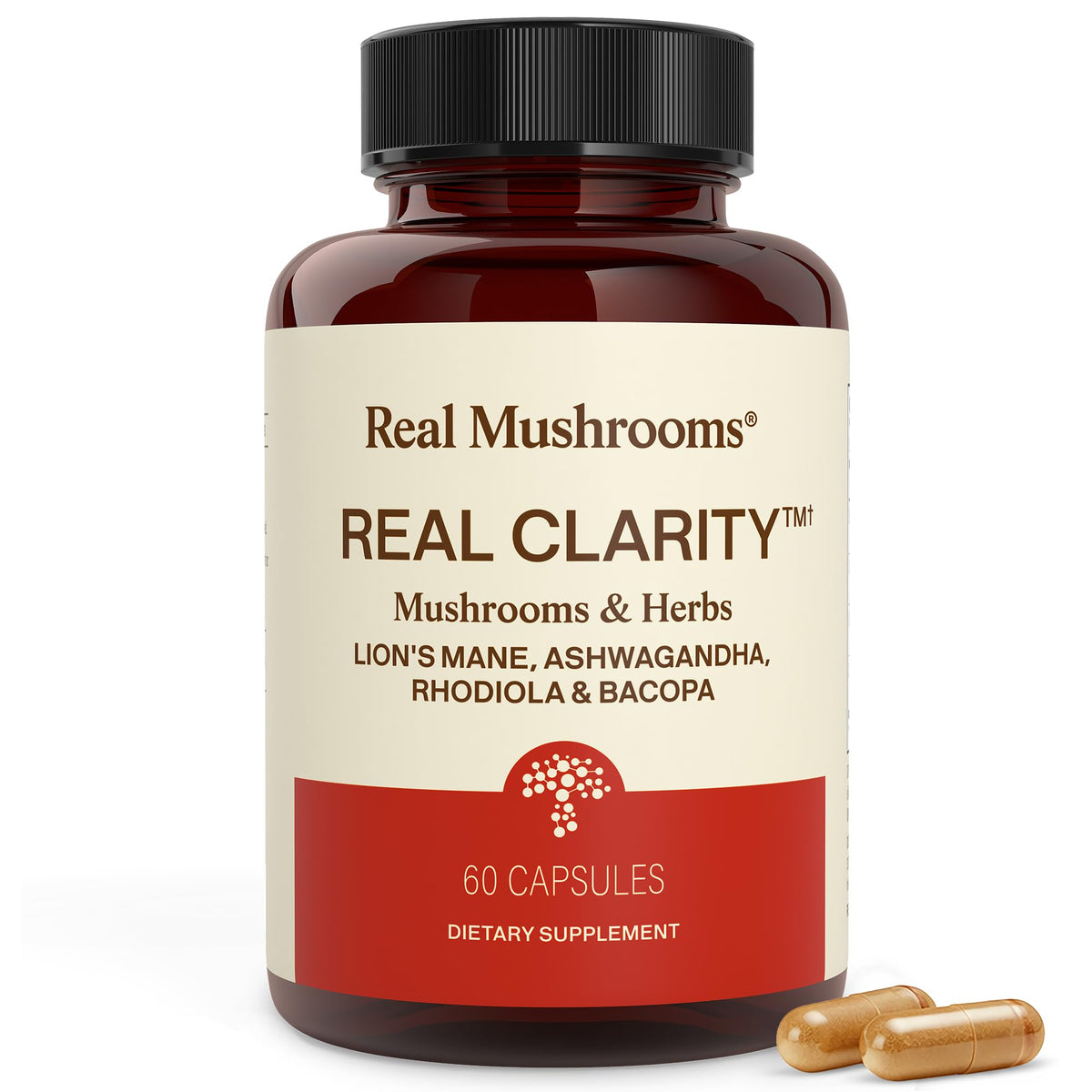Real Mushrooms RealClarity Lion's Mane Capsules for Focus - 60ct