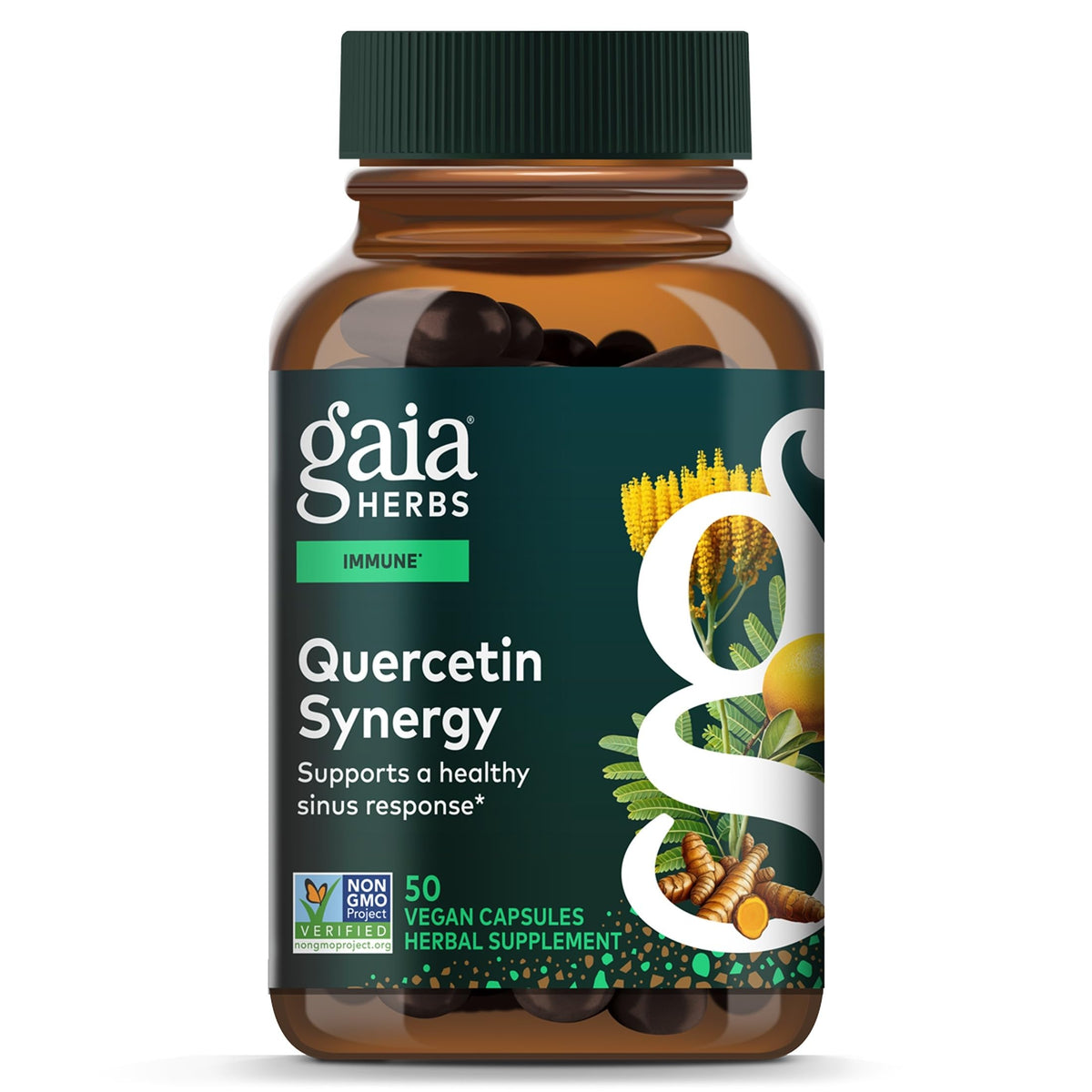 Gaia Herbs Quercetin Synergy Immune Support - 50 Vegan Capsules