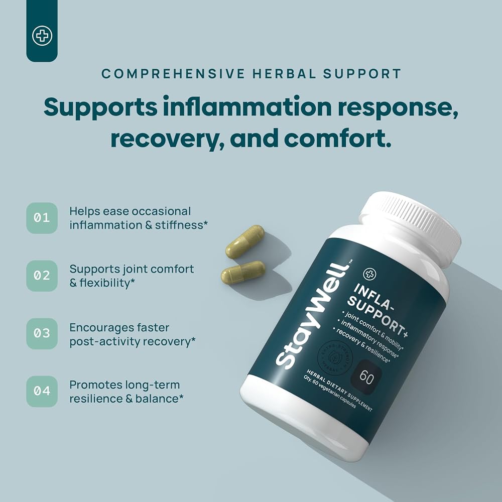 Stay-Well Naturals Infla-Support Plus 750mg Herbal Blend - 60 Capsules - image 3