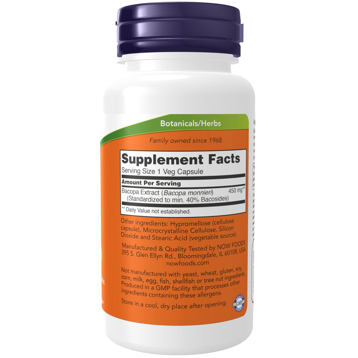 NOW Supplements Bacopa Extract 450 mg Brain Health - 90 Vegetarian Capsules - image 2