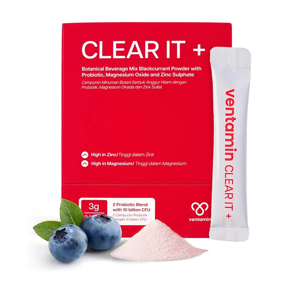 Ventamin Clear It+ Acne Supplement with Probiotics & Zinc - 30 Sachets